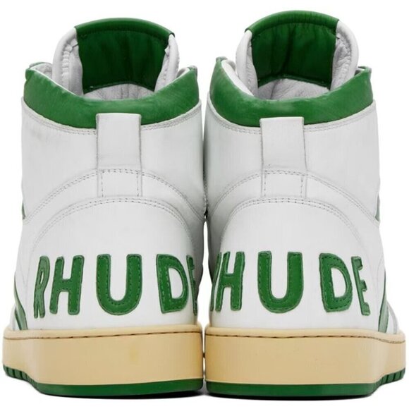 Rhude Rhecess-Hi Sneakers 8 Men's Hunter Green Sneakers Rare - Picture 11 of 13